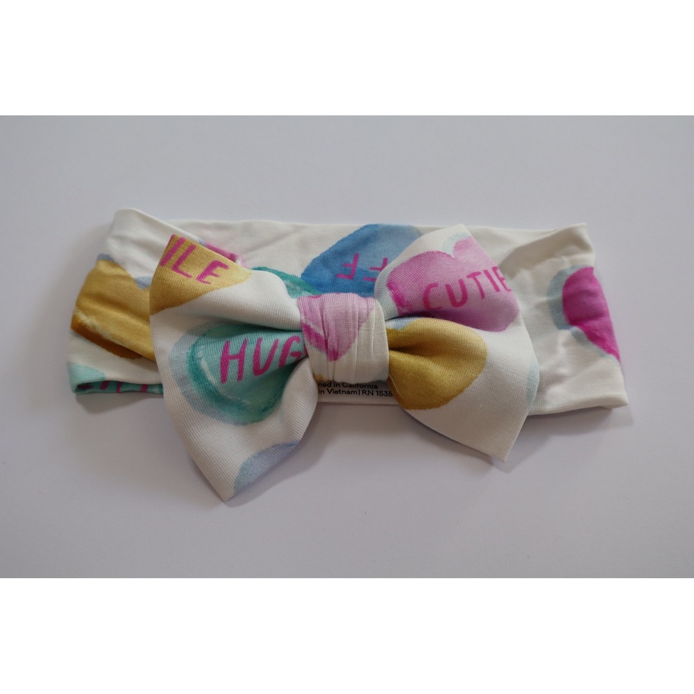 Little Sleepies Conversation Hearts Knotted Bow Headband NB-3T